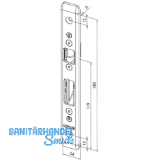 Schlieteil AS 3500 \"Q\" f. Schwenkhaken, universal, 245x24x6 mm, Edelstahl
