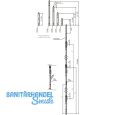 Stulpflgelbeschlag AS 2600 BS 60 B001, rechts f. rechten Gehflgel