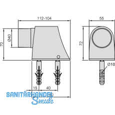 KWS Bodentrpuffer - Platte 55 x 80 mm, Hhe 70mm, Aluminium silberfrbig