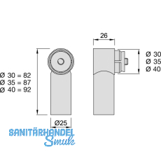 KWS Endsttze RS - gerade Rundrohr, fr Edst.rohr, 40mm, Edst.
