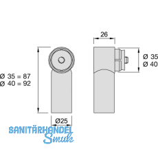 KWS Endsttze RS - gerade Rundrohr, fr Holzrohr, 35mm, Edst.