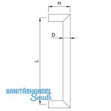 KWS Stangengriff 8171 - 600mm, LA. 570mm,  30mm, Edst. matt