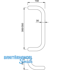 KWS Stangengriff Serie 84 - Bgel, 330mm, LA. 300mm,  30mm, Edst.