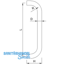 KWS Stangengriff 8748 - 670mm, LA. 650mm,  20mm, Edst.