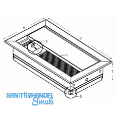 Kabeldurchgang eckig mit Staubschutzbrste, 70x70x25 mm, Aluminium eloxiert