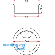 SECOTEC Kabeldurchgang rund 60 mm 3-teilig schwarz SB-1 BL5