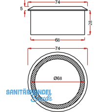 Kabeldurchgang rund, Holz, Eiche roh