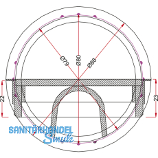 Kabeldurchgang rund, mit Staubschutzbrste, Zamak verchromt poliert