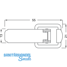 Kistenverschluss Breite 23 mm, L 55 mm, verzinkt