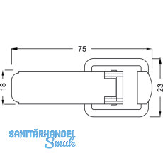 Kistenverschluss - Schlieblechform C Breite 23 mm, L 75 mm, verzinkt
