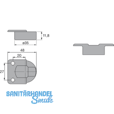 HETTICH MARKANT Klappenscharnier 7.1, zum Schrauben, Bandtopf 35, Stahl vern.