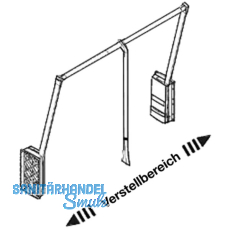 Kleiderlift Junior, H 850,KB 600-1000mm, Tragkr.10KG, KS wei/FE vernickelt