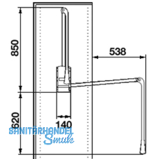 Kleiderlift Junior, H 850,KB 600-1000mm, Tragkr.10KG, KS wei/FE vernickelt