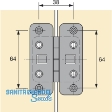 HETTICH Klips-Mittelscharnier, Stahl vernickelt