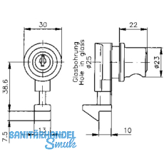 HEKNA 534 F Zylinder-Knopfschloss, Zamak poliert