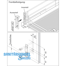 VAUTH-SAGEL Frontbefestigung, Stahl silberfarbig RAL 9006