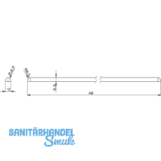 Kofferablage Schutzleiste sekbstklebend, L448 mm, Zinkdruckguss Edelstahl Effekt