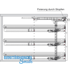 HETTICH SYSTEMA TOP 2000 Container-Set Sil Sys, Vollauszug, ET 530, alu
