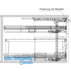 HETTICH SYSTEMA TOP 2000 Container-Set Sil Sys,Voll-/berauszug,ET 730,alu
