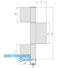 Konstruktionsband 3-tlg. 220 x 50 x 4 mm, Stahl blank