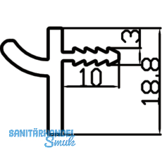 Wall Sys Tablar-/Korpustrger 19 mm, zum Einhngen, Aluminium natur eloxiert