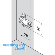 BLUM MODUL Kreuzmontageplatte fr Stollenkonstruktion, Distanz 3 mm