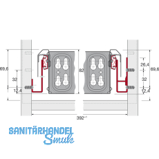 HETTICH SYSTEMA TOP 2000 Kugelauszug KA 270 Garnitur, Einbautiefe 530 mm