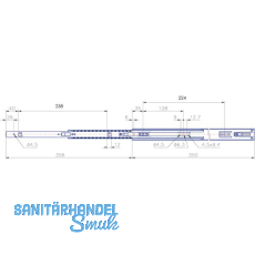 GEO II Kugelkfigfhrung Vollauszug, Schienenlnge 450mm