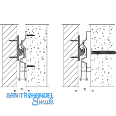 Ladenhalter Rustico fr Tren selbstarretierend, Mauerabstand 25 mm (14248)