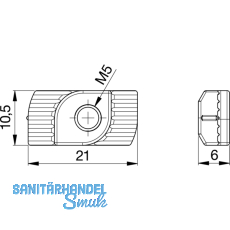 Hammerkopfmutter 41AL-OFFFICE-H, Aluminium roh