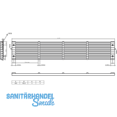 Lftungsgitter Lamellen Lnge 480 mm, Breite 84 mm, Aluminium natur eloxiert