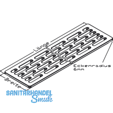 Lftungsgitter Holz - versetzte Lochung Lnge 600 mm, Breite 120 mm, Buche roh