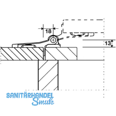 Ladenlangband Rustico flchenbndig, nicht verstellbar, 250 mm (14084)