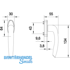 MACO Fenstergriff RHAPSODY - verdeckt geschr., Nocken 10, fr 7 mm, silber elox.