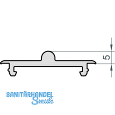 MACO Fiber-Therm Laufschiene unten flach, H=5 mm, L=5000 mm, Alu silber (454812)