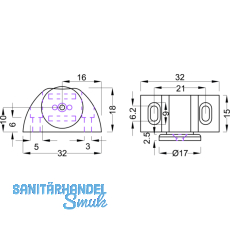 FA Magnetschnapper +Gegenstck rund mit einem Schraubloch, HK 4kg, KS wei