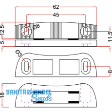 Magnetschnapper massiv, mit Gegenstck KS+bewegl.Metallpl., HK 6kg, KS braun