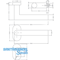 MARCHESI Drckergt. RIGA - auf ovaler Rosette PZ, TS-65, 32x62, VK8, Edelstahl