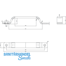 Schiebetrgriff - 205mm, Alu silber elox.