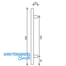 MARCHESI Stangengriff MT 350/20 - 350mm, LA. 250mm, M6, Edst. matt