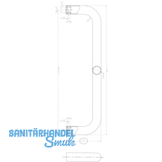 MARCHESI Stangengriff 4527 - 300mm, LA. 280mm, M6, Edst. matt