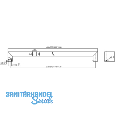 MARCHESI Stangengriff 4842 - 800mm, LA. 770mm, 30 x 30mm, Edst. rostfrei