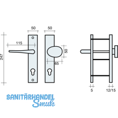 MARCHESI SH-Wechselgt. RIVA Knopf gekr., TS37-49/64-73, oK. silber elox