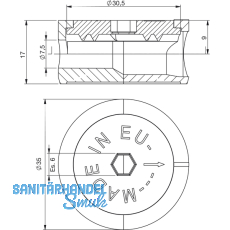 Exzentergehuse 35 x 17 mm Zamak