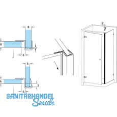 Eckanschlagprofil 90 fr 6 - 8 mm, Lnge 2500 mm, transparent