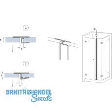 Frontanschlagprofil 180 Grad, fr 6 - 8 mm, Lnge 2500 mm, transparent 69051
