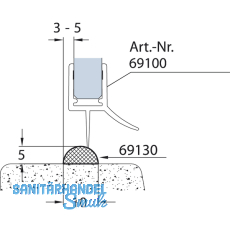 Schwallschutz 10 x 5 mm, 2000 mm, Acryl transparent (69131)