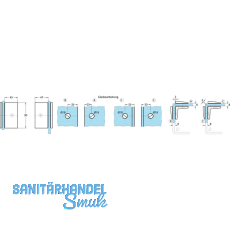 Winkelverbinder Bella, 90 Glas-Glas m. Langloch, Messing verchr. pol.(81083.31)