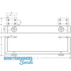 Mbelkufe Breite 400 mm, Hhe 120 mm, Edelsathl gebrstet