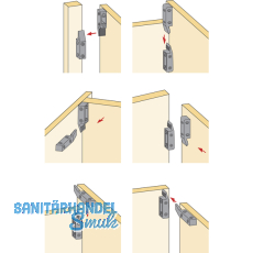 HETTICH Einhngebeschlag, MultiClip, KS Thermoplast schwarz, 46080
